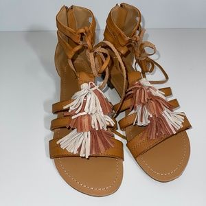mark. Vegan leather tassel‎ gladiator sandals NWOT size 8